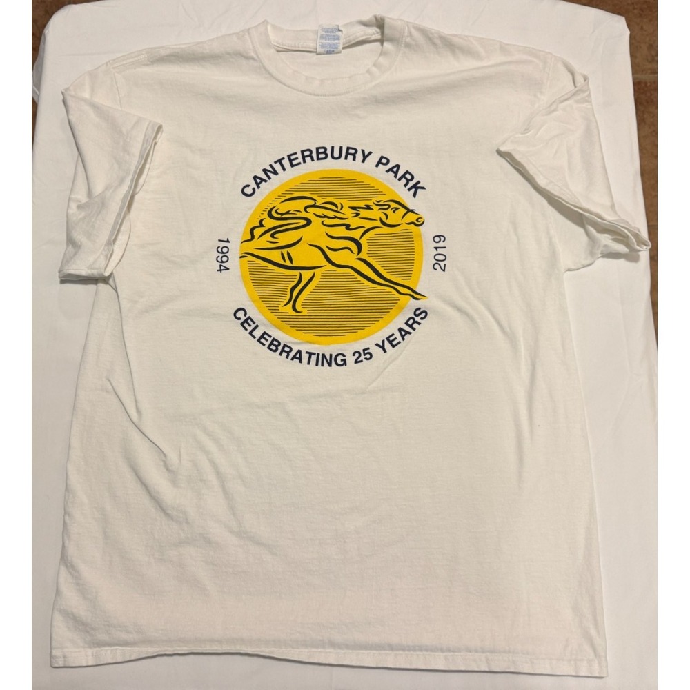 Canterbury Park Celebrating 25 Years T-Shirt - White - 100% Cotton